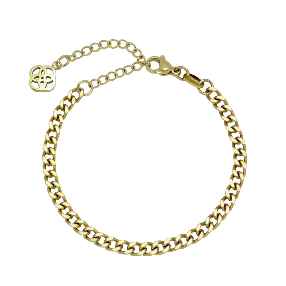 Pulsera Cadena Barbada Vintage de Acero