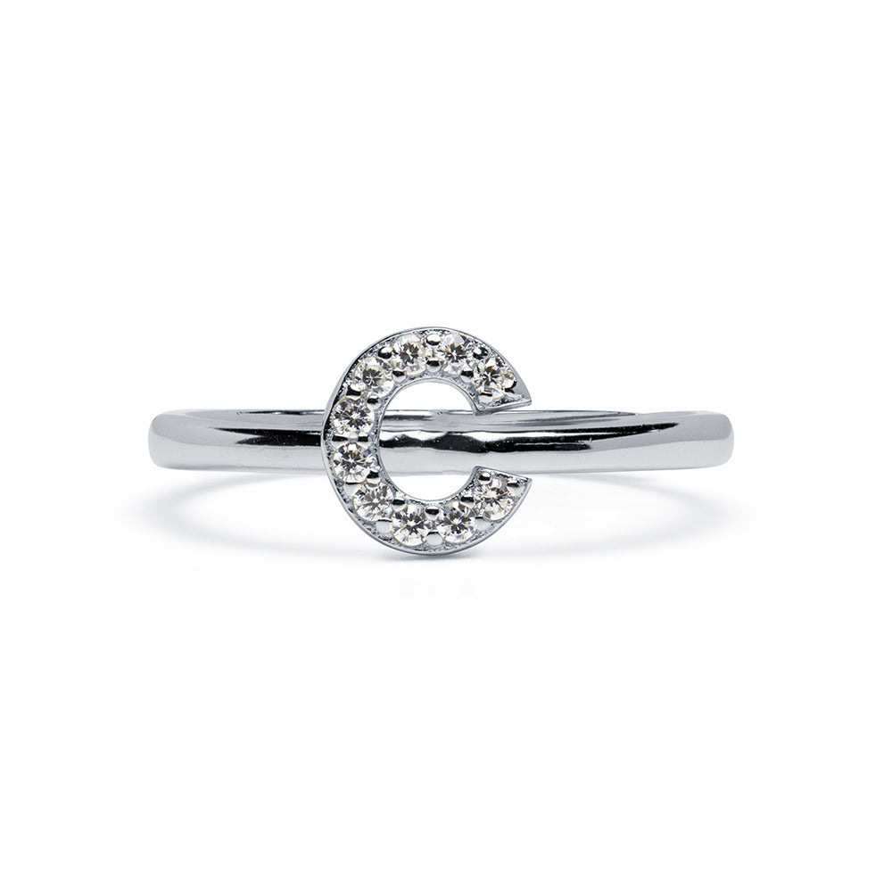Anillo de Plata 925 con Inicial Grabada