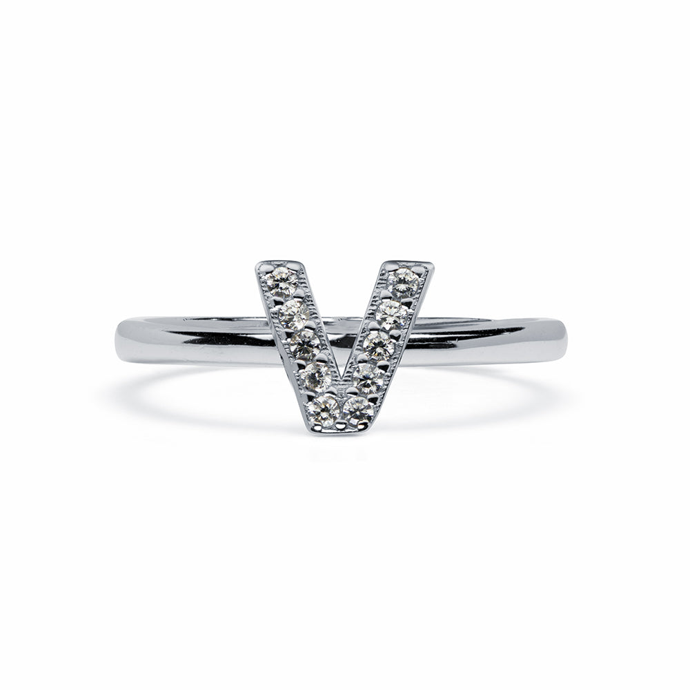 Anillo de Plata 925 con Inicial Grabada