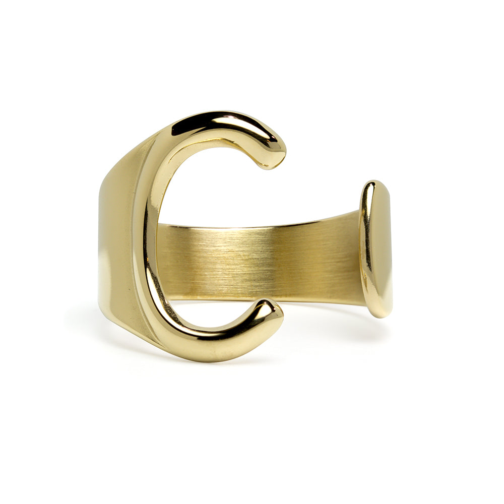Anillo de Acero con Inicial Grabada
