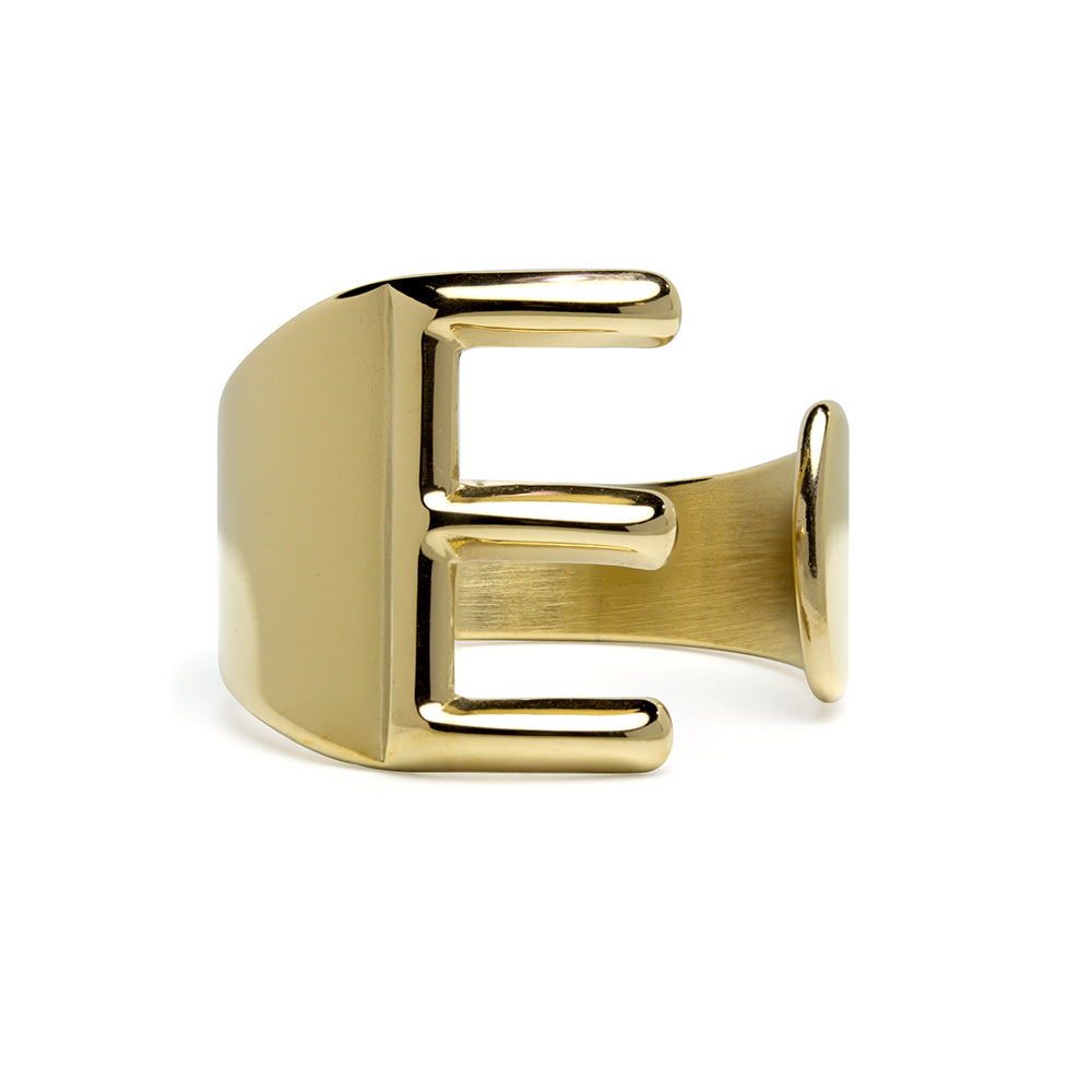 Anillo de Acero con Inicial Grabada