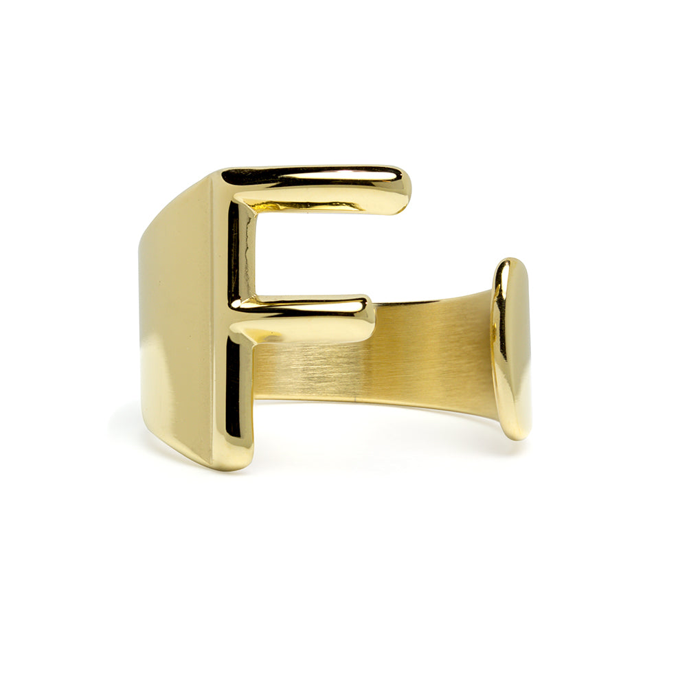 Anillo de Acero con Inicial Grabada