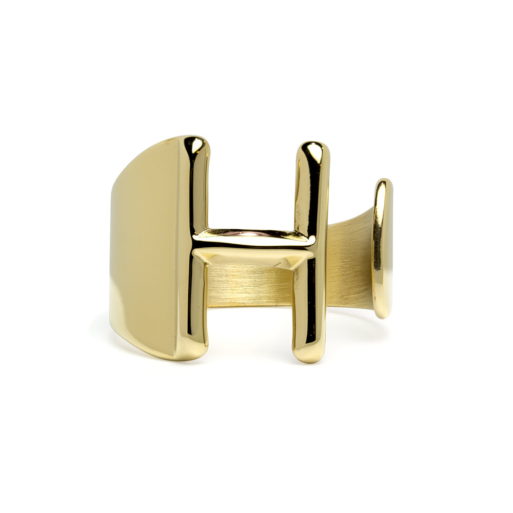 Anillo de Acero con Inicial Grabada