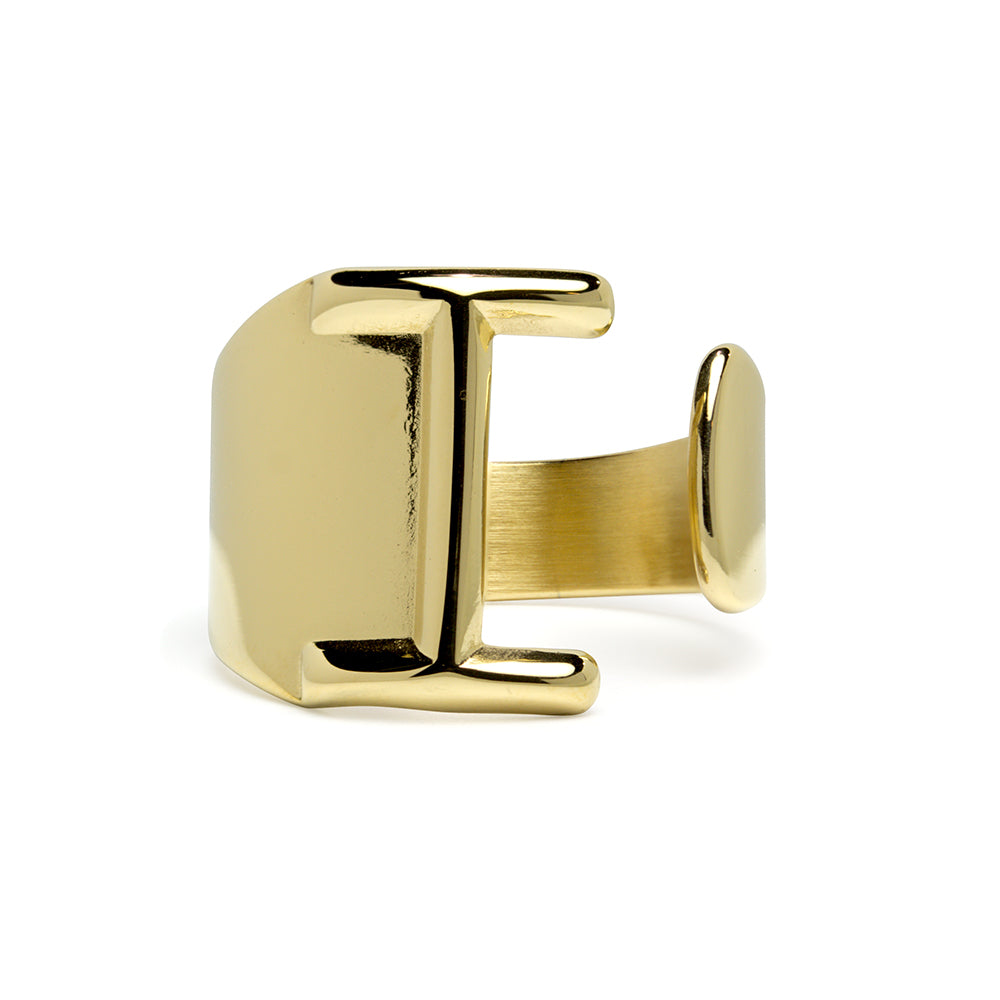 Anillo de Acero con Inicial Grabada