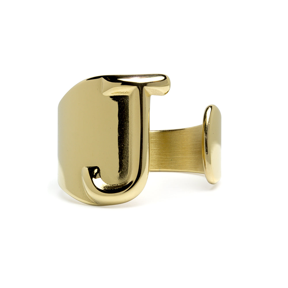 Anillo de Acero con Inicial Grabada