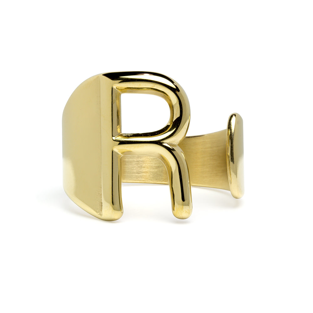 Anillo de Acero con Inicial Grabada