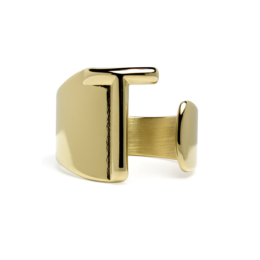 Anillo de Acero con Inicial Grabada