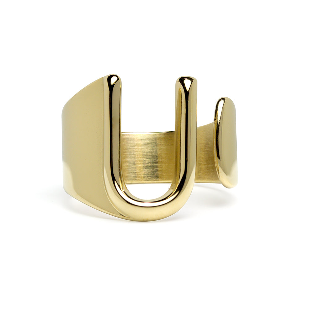 Anillo de Acero con Inicial Grabada