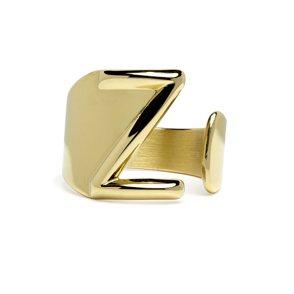 Anillo de Acero con Inicial Grabada