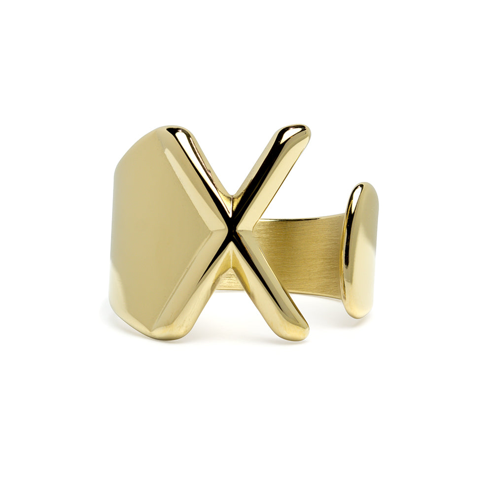 Anillo de Acero con Inicial Grabada