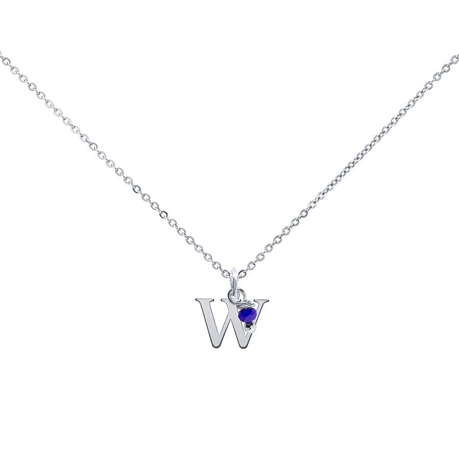 Colgante Charm Azul de Acero con Inicial Grabada