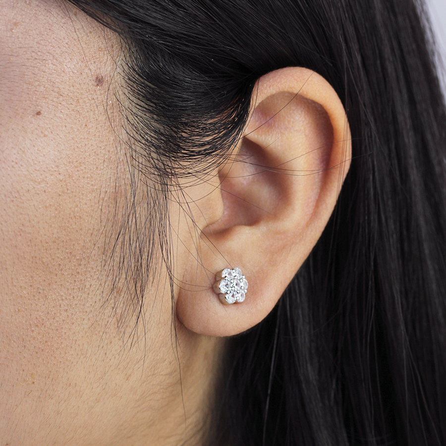 Collar y Pendientes Classic Flower de Plata 925