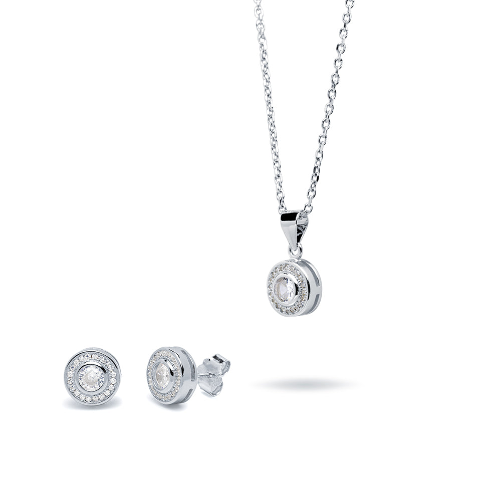 Collar y Pendientes Circonium Bisel