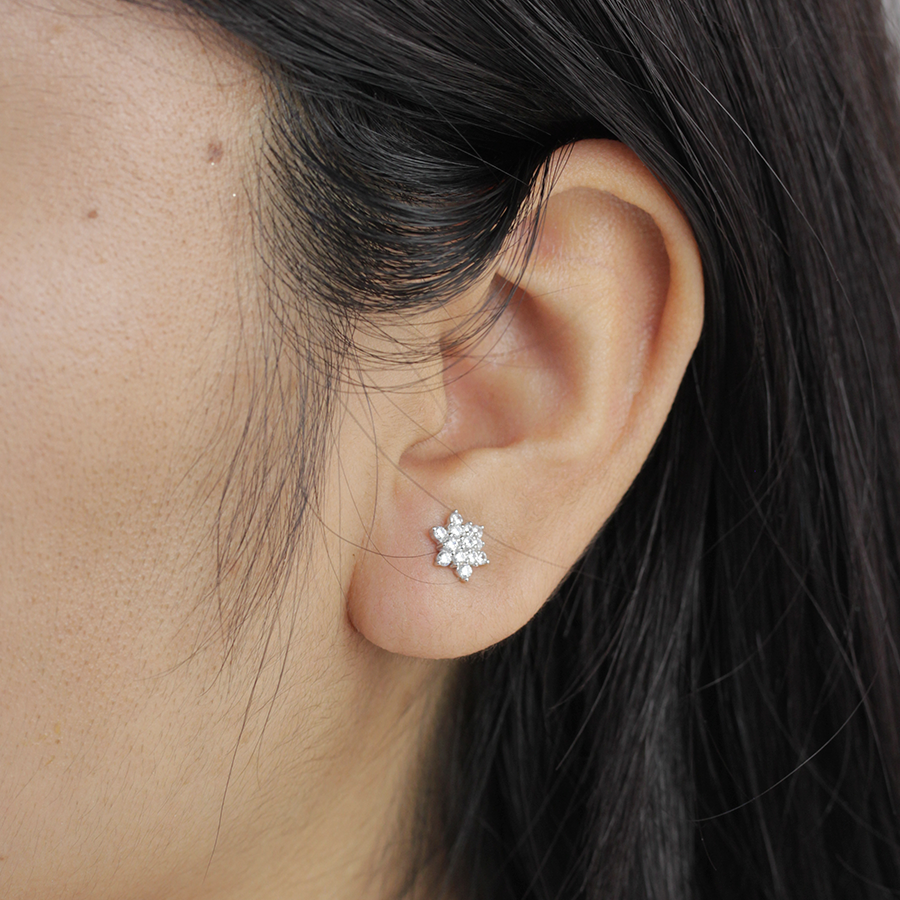 Collar y Pendientes Flake de Plata 925