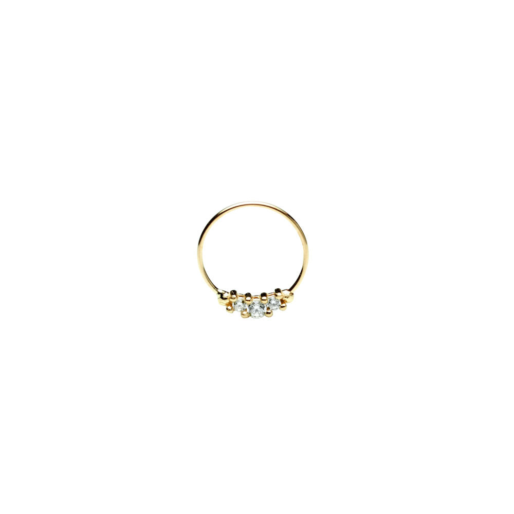 Pendientes Aro Liso de Oro 9K con Circonitas