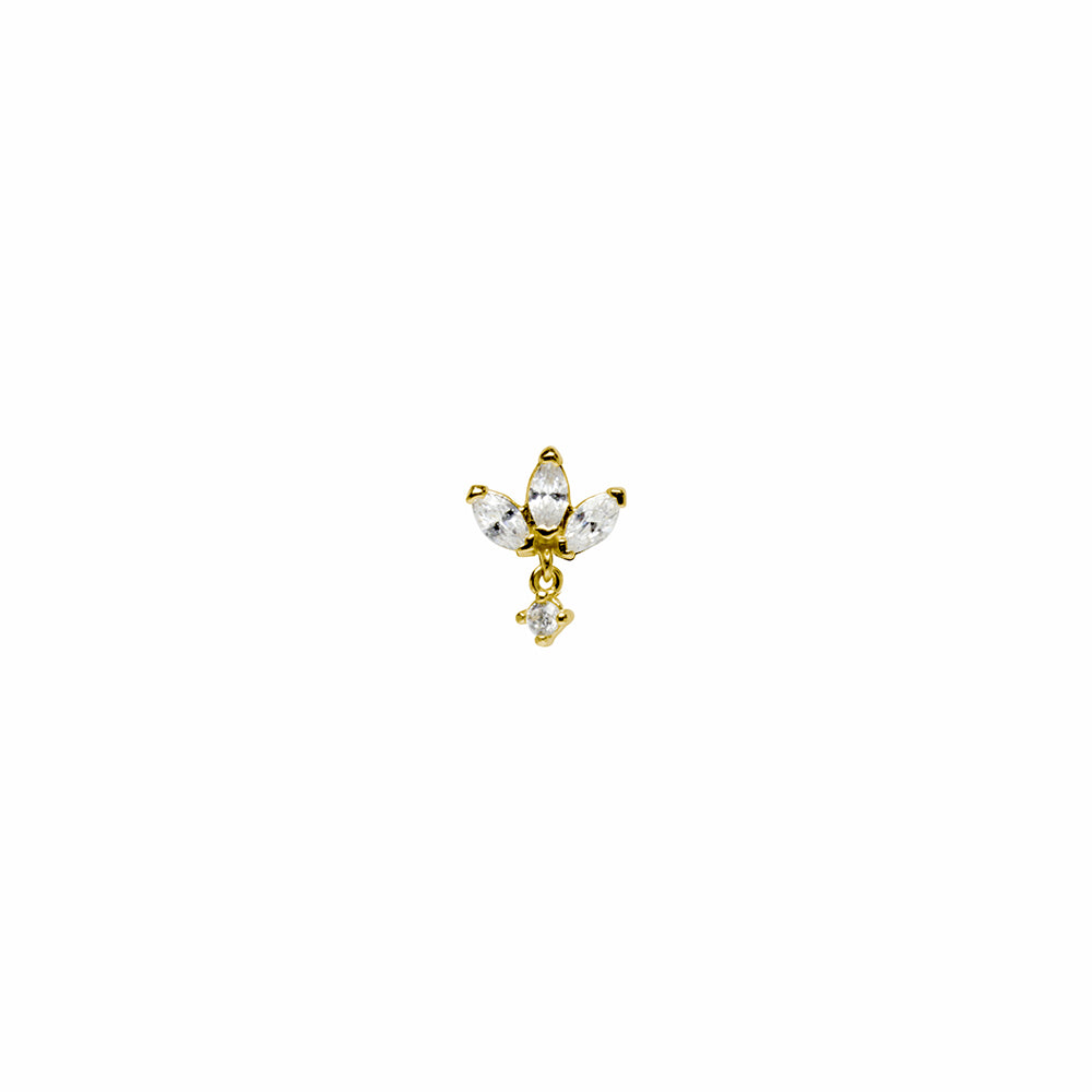Piercing Marquise Con Circonitas Oro
