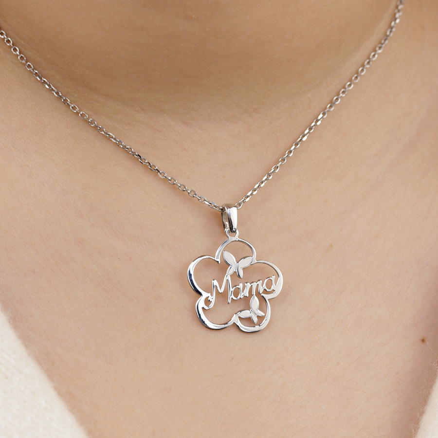 Collar Mamá Mariposas de Plata 925 Personalizado