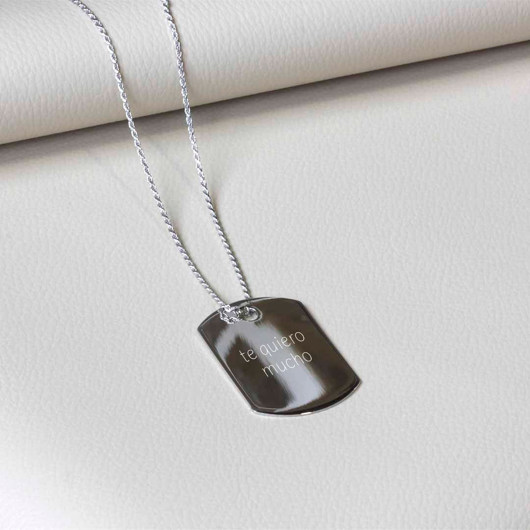Collar Militar de Plata 925 para Hombre Personalizado