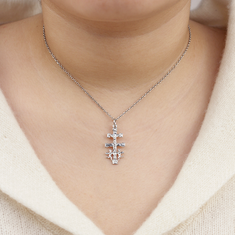 Cadena y Colgante Cruz Caravaca 13x25mm