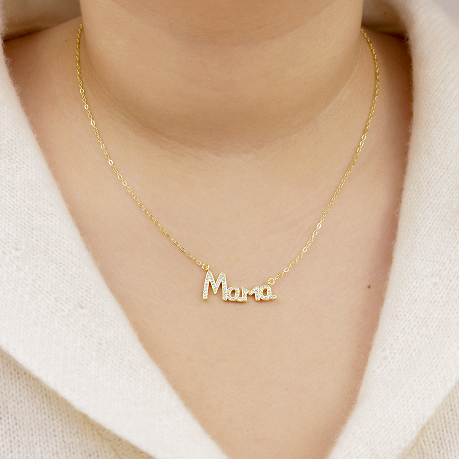 Collar Mamá de Plata 925 con Circonitas