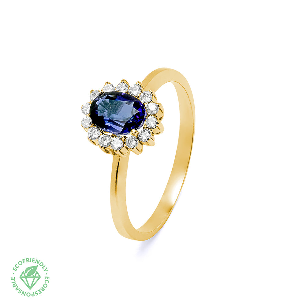 Anillo Atenea con Diamante de Laboratorio en Oro