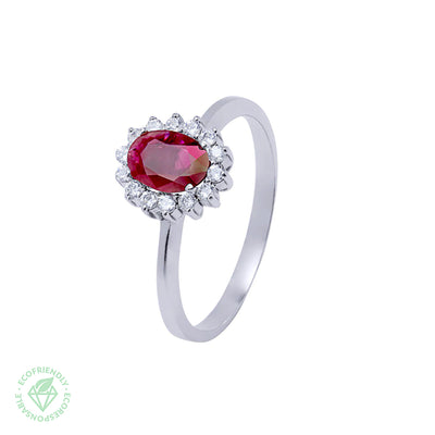 Anillo Diamantes y Rubí 1,0ct. Atenea