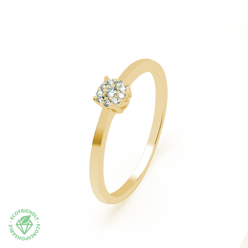 Anillo Adeona con Diamante de Laboratorio en Oro 18k