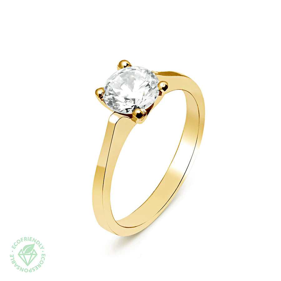 Anillo Camila con Diamante de Laboratorio en Oro 18k