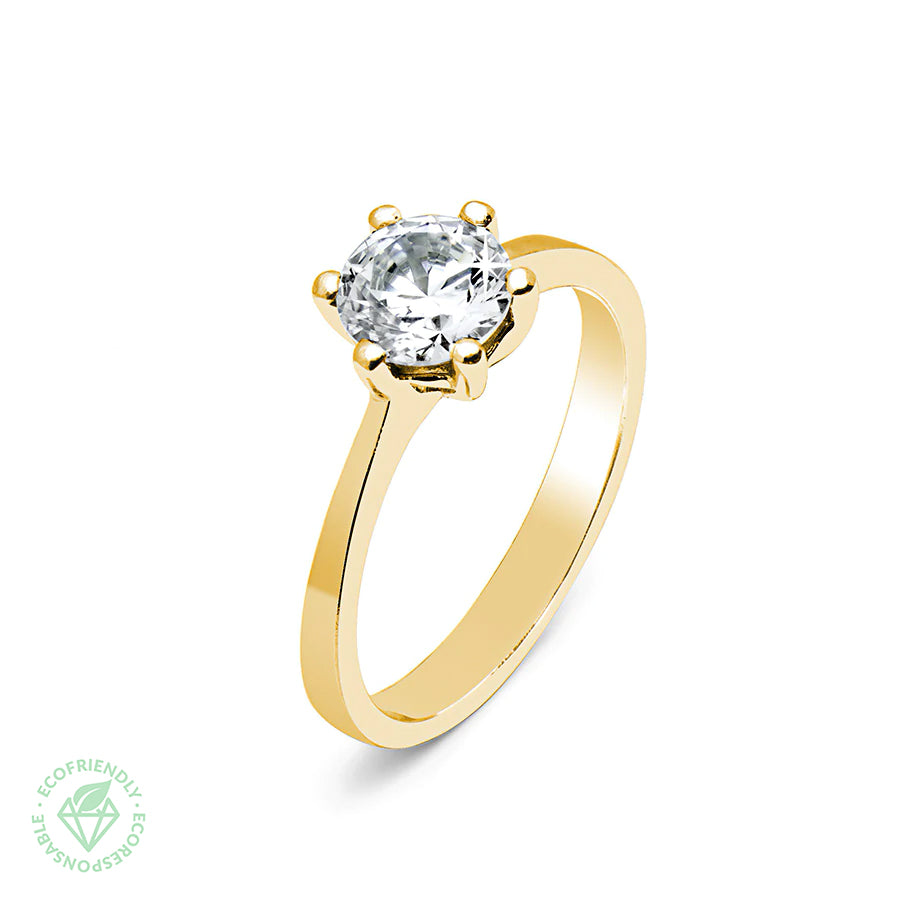 Anillo Selene con Diamante de Laboratorio en Oro 18k