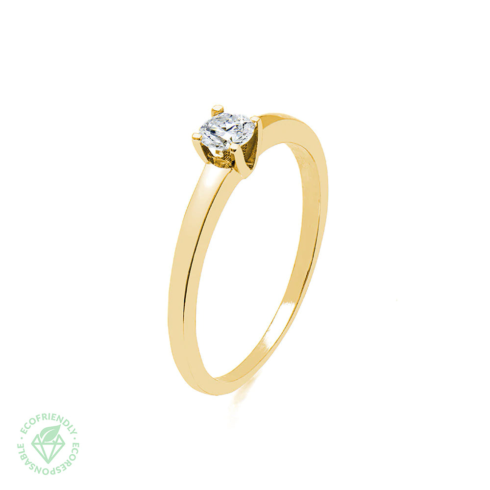 Anillo Belle con Diamante de Laboratorio en Oro 18k