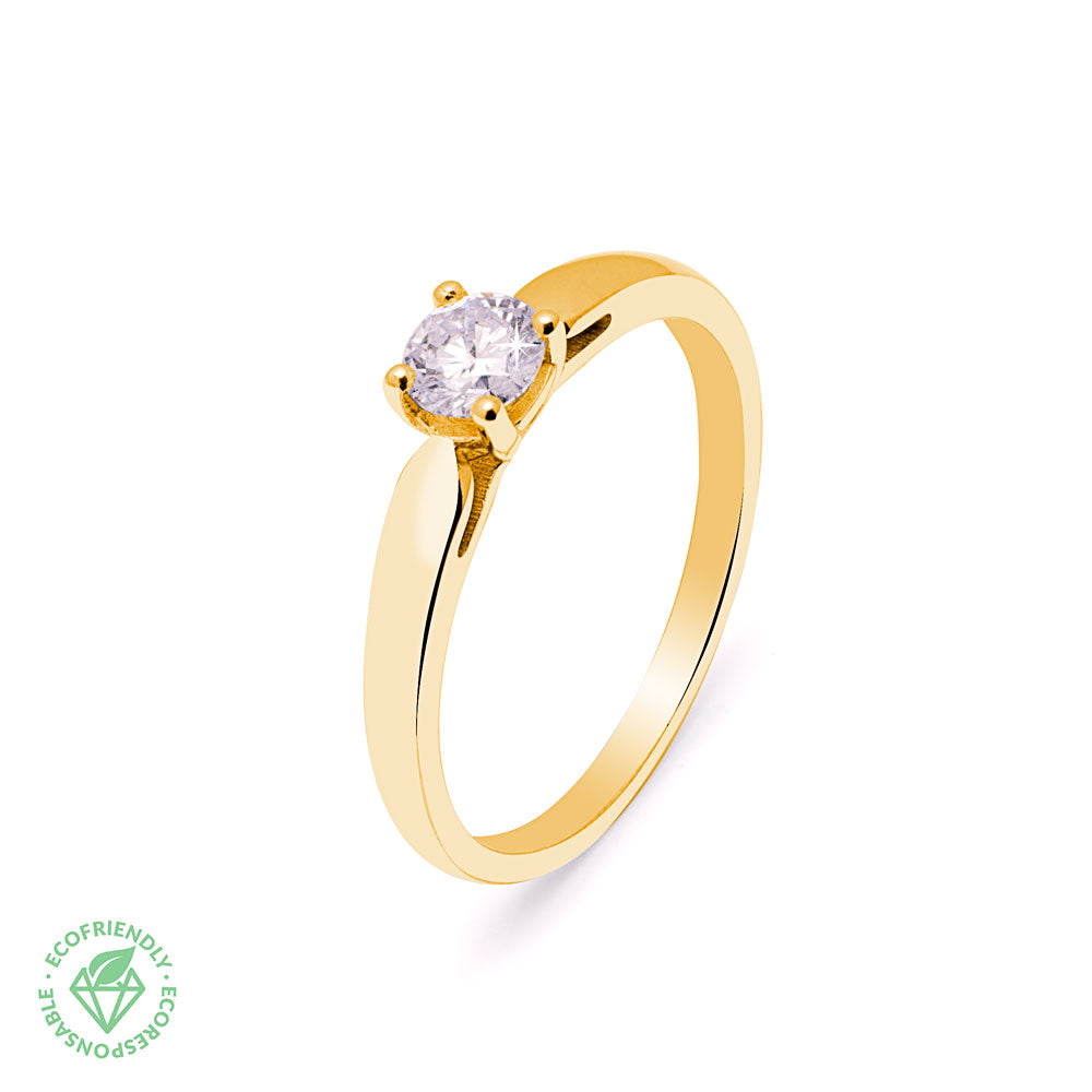 Anillo con Diamante de Laboratorio en Oro 18k