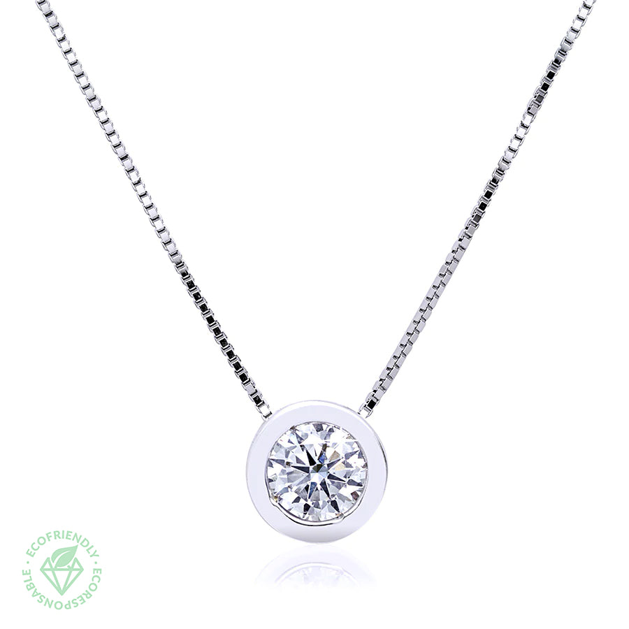 Cadena y Colgante Bisel Diamante 1,0ct.