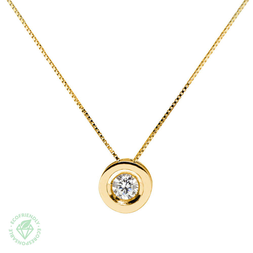 Cadena y Colgante Diamante Creado 0,20ct.