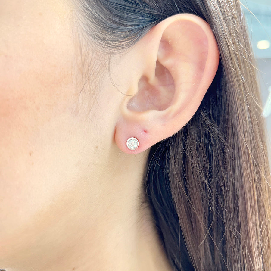 Aretes Diamantes de Laboratorio de Oro con Bisel