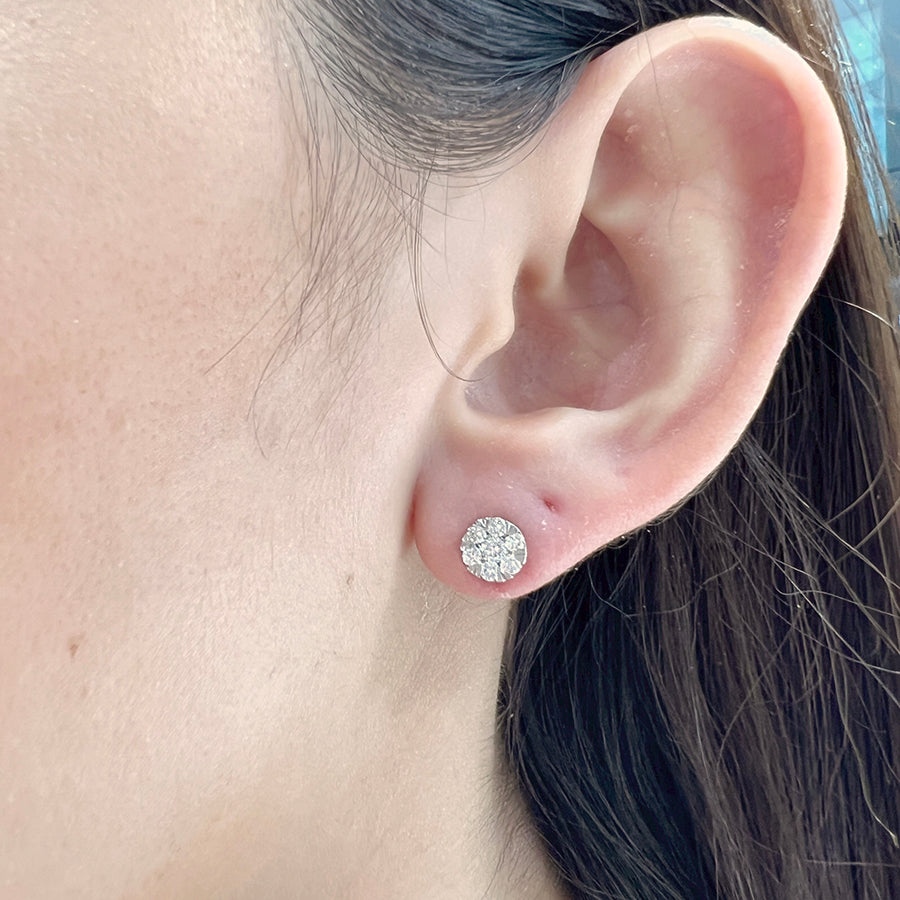 Pendientes Pavé con Diamante de Laboratorio en Oro 18k