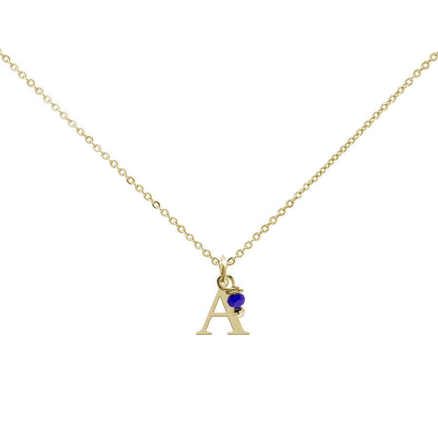 Colgante Charm Azul de Acero con Inicial Grabada