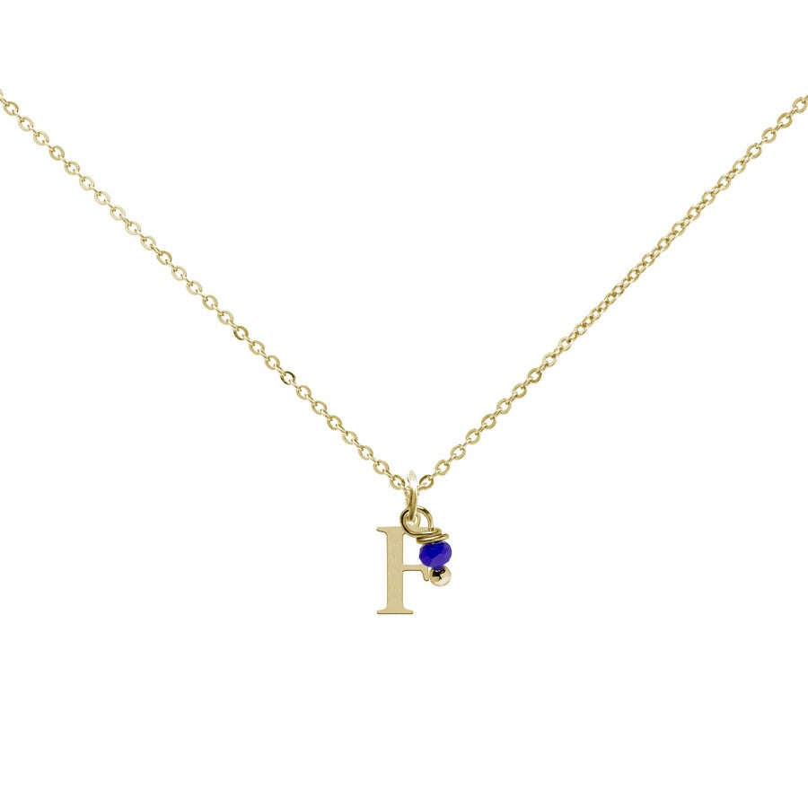 Colgante Charm Azul de Acero con Inicial Grabada