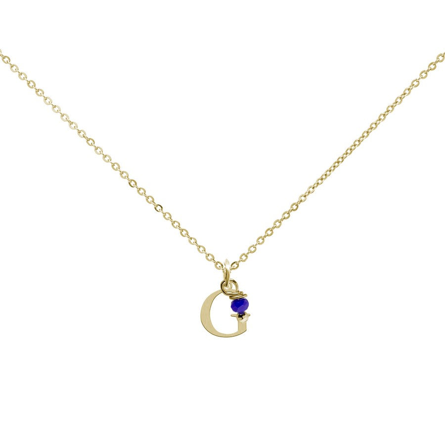 Colgante Charm Azul de Acero con Inicial Grabada