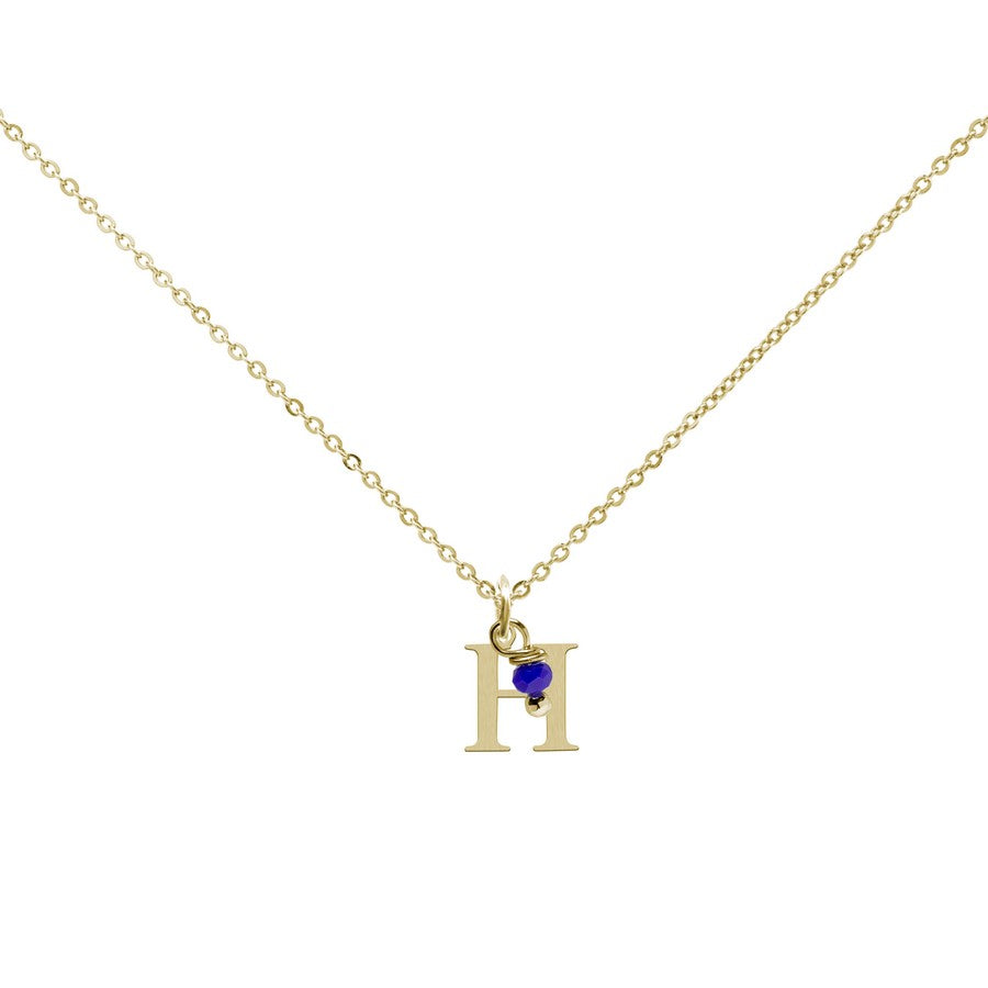 Colgante Charm Azul de Acero con Inicial Grabada