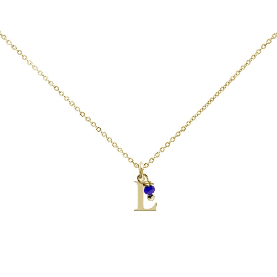 Colgante Charm Azul de Acero con Inicial Grabada