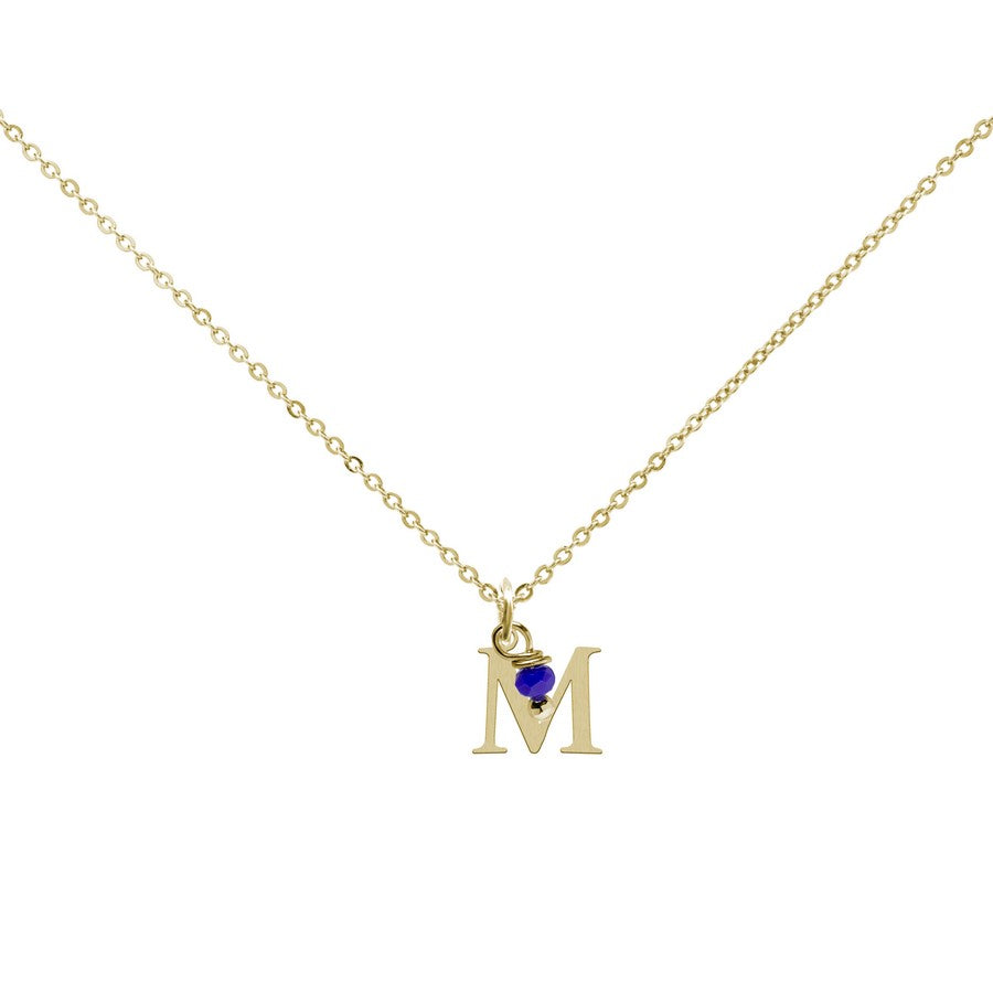 Colgante Charm Azul de Acero con Inicial Grabada