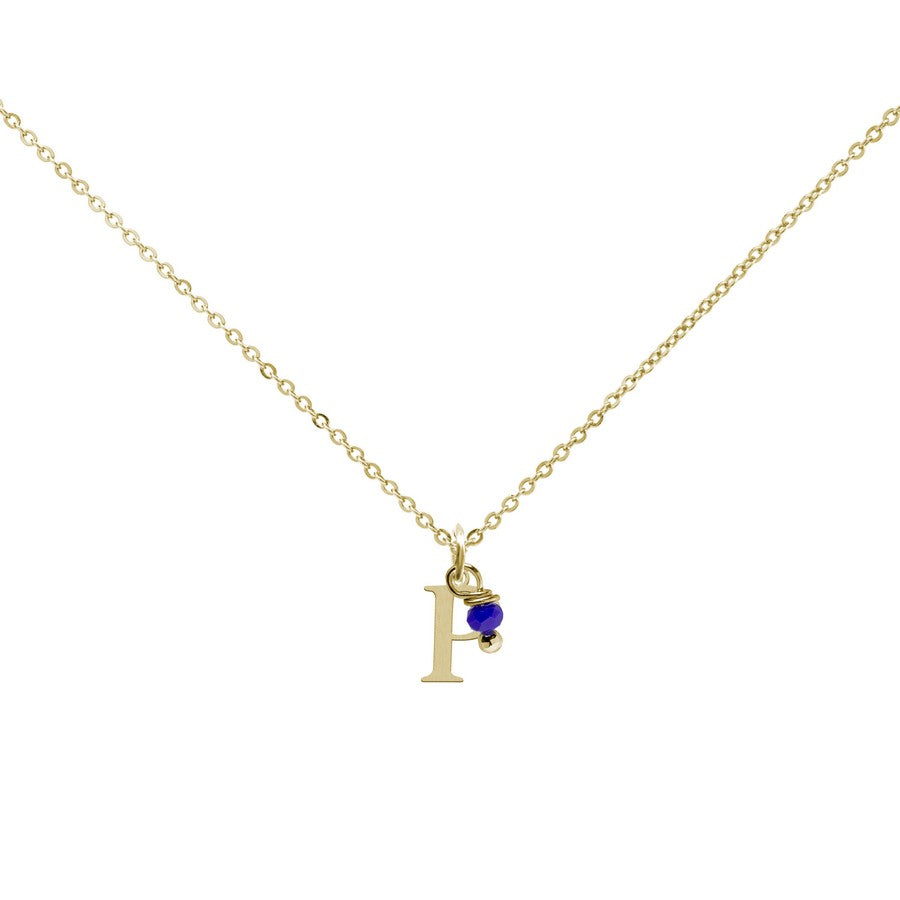 Colgante Charm Azul de Acero con Inicial Grabada