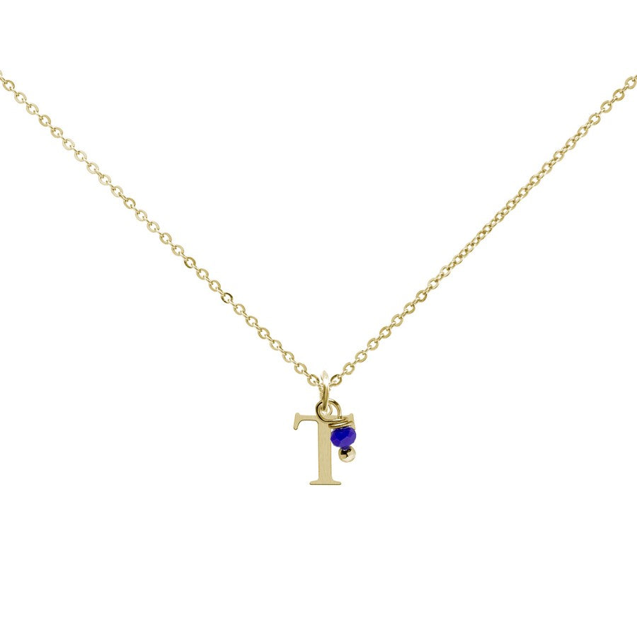 Colgante Charm Azul de Acero con Inicial Grabada