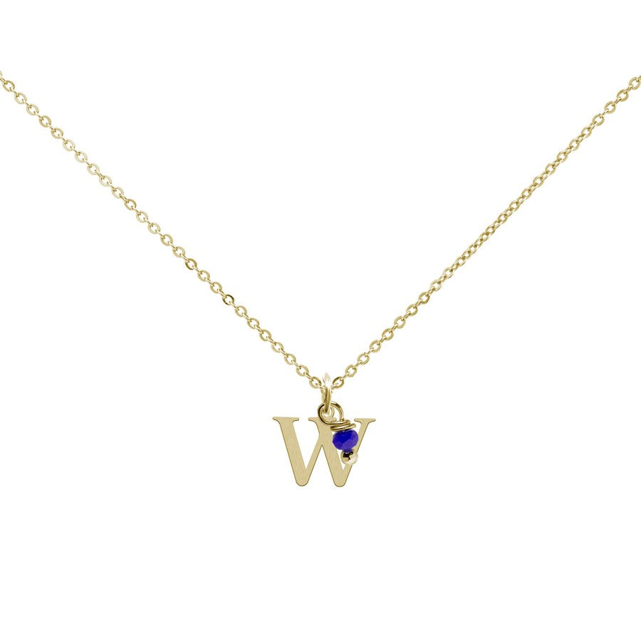 Colgante Charm Azul de Acero con Inicial Grabada