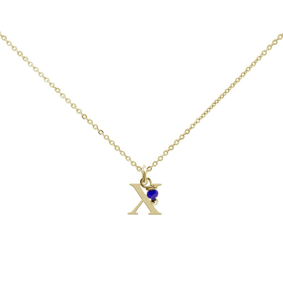 Colgante Charm Azul de Acero con Inicial Grabada
