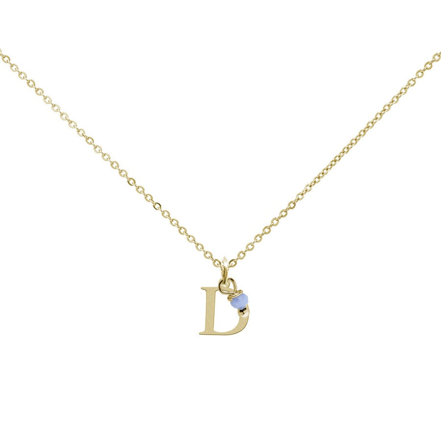 Colgante Charm Celeste de Acero con Inicial Grabada