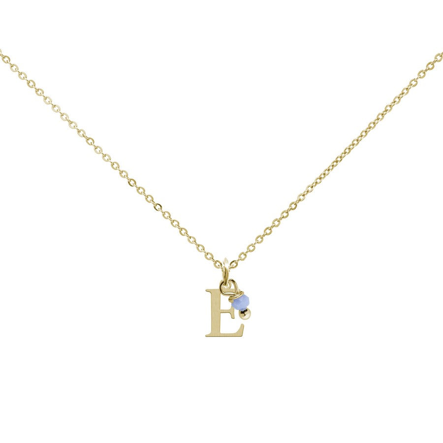 Colgante Charm Celeste de Acero con Inicial Grabada