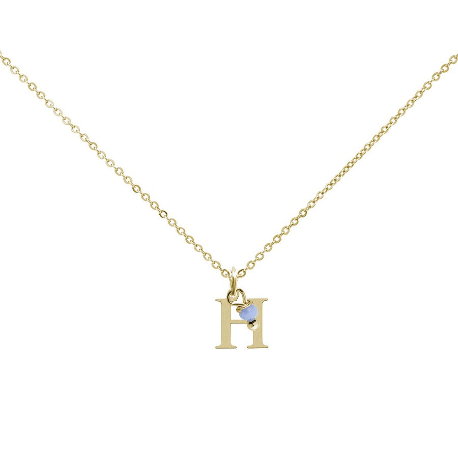 Colgante Charm Celeste de Acero con Inicial Grabada