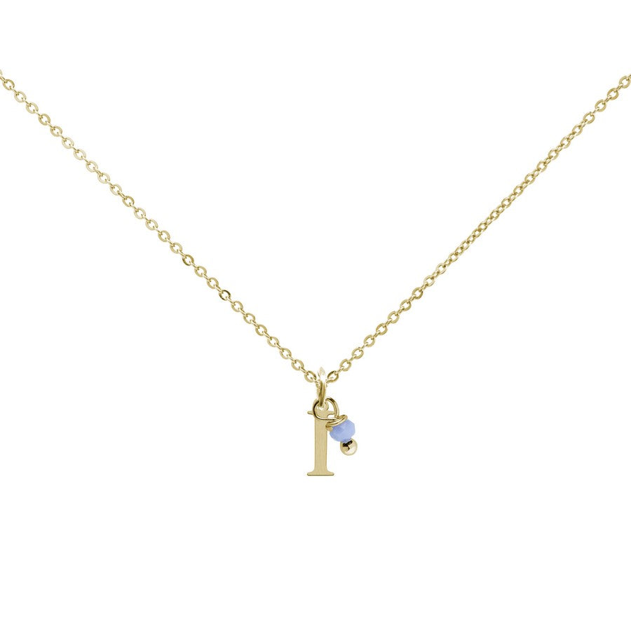 Colgante Charm Celeste de Acero con Inicial Grabada