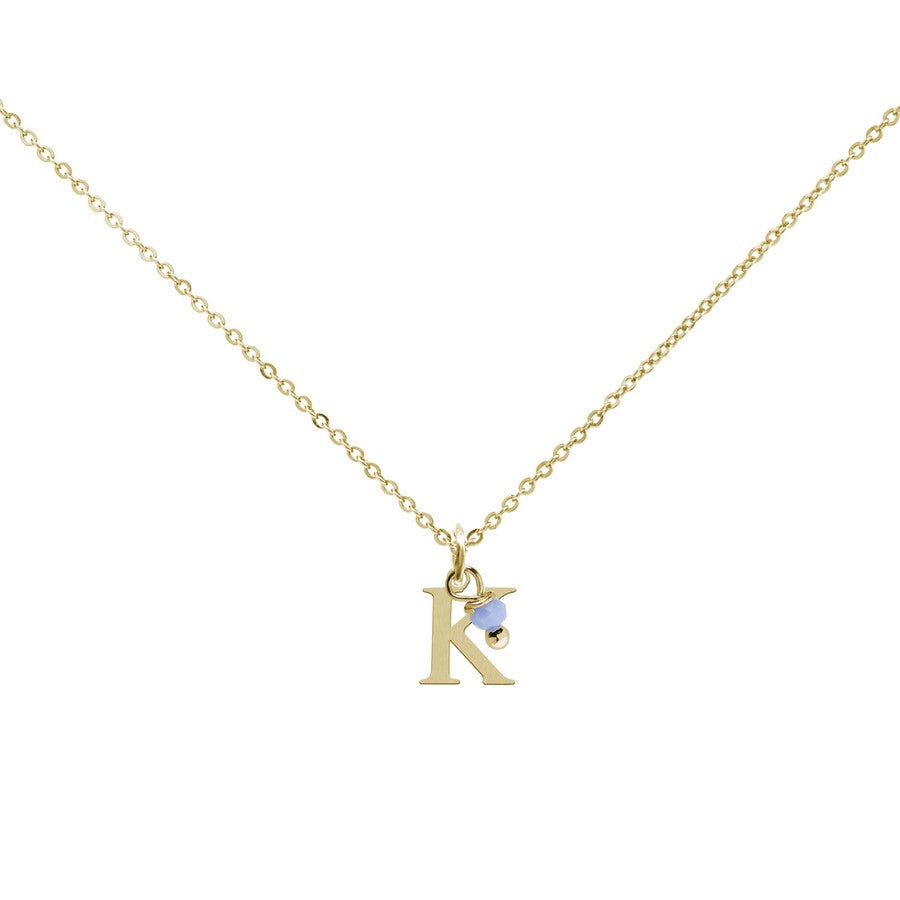 Colgante Charm Celeste de Acero con Inicial Grabada
